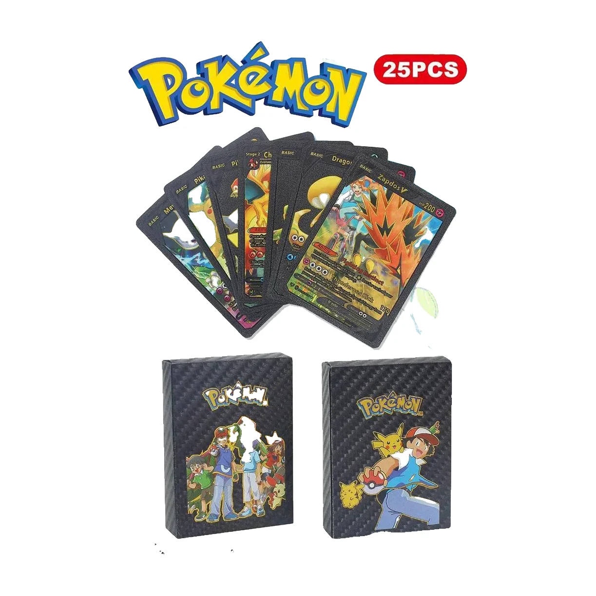 Pokémon 3D Plastic Cards Gold, Silver & Multicolour