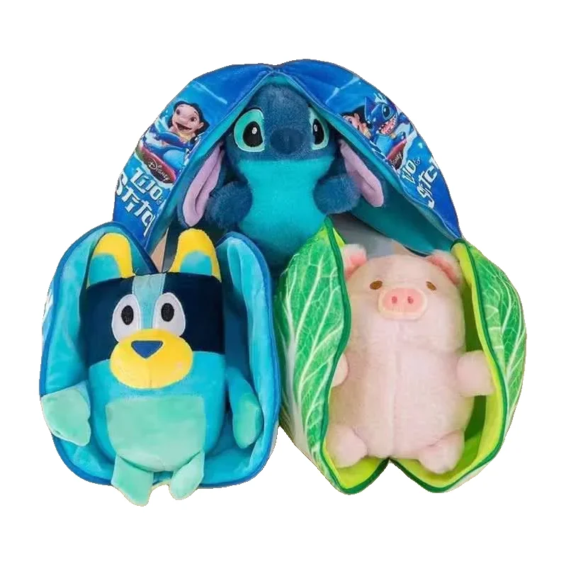 Soft Toys Stitch and Bluey with Cover Zip